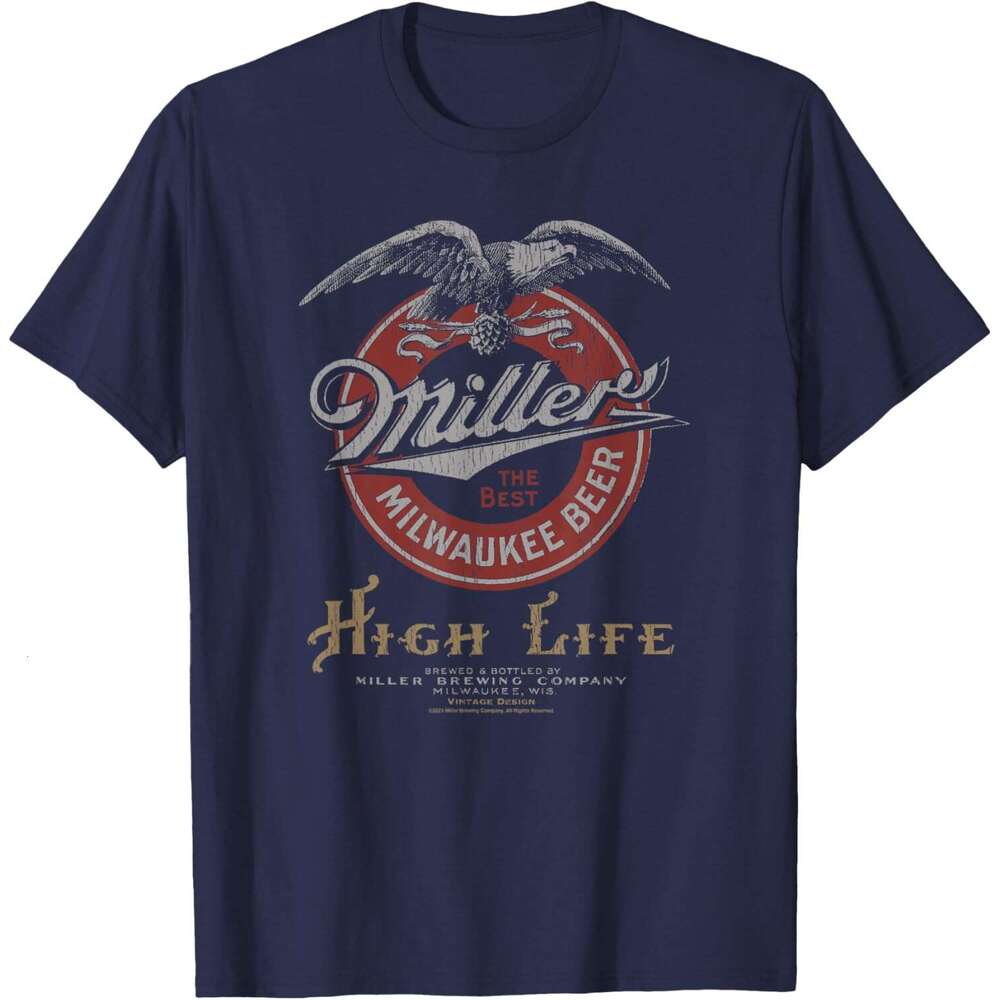 25ss Casual T shirt for Mens Classic Miller High Life Vintage Beer T-Shirt Shirts Tshirt Graphic Tee Tops Clothes Short sleeve Free shipping