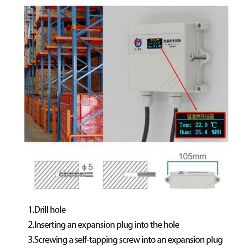 Wall-mounted temperature and humidity transmitter environmental sensors intelligent monitoring toxic and hazardous conventional gas monitoring