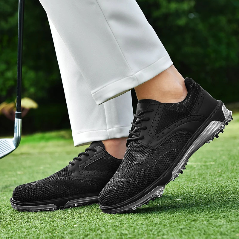 High Quality Mens Leather Golf Shoes Waterproof Non-slip Sports Golf Men Sneakers Comfortable Outdoor Golf Training Shoes 240810