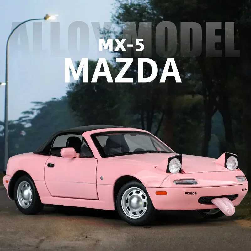 Free shipping Silation 1 24 Mazda MX5 MX-5 Alloy Die Cast Car Model Sound and Light Pull Back Childrens Toy Collectibles Birthday gift