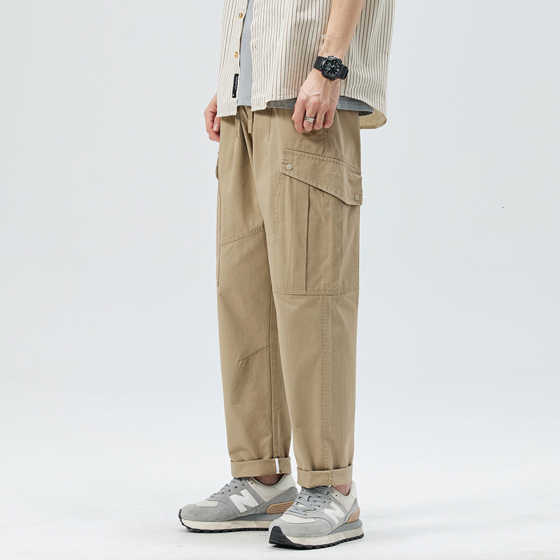 Work Pants for Men Trendy and Fashionable Loose Straight Leg Pants Spring and Summer Loose Sports Pants Trendy style Pure Cotton Casual Pants