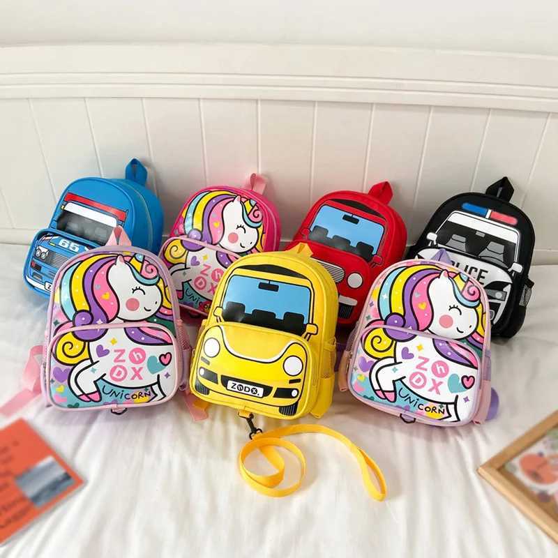 Cartoon Kids Backpacks Cute Car Baby Kindergarten Schoolbag Children Boys Girls School Bags Adjustable Animals Kid Backpack Y240809