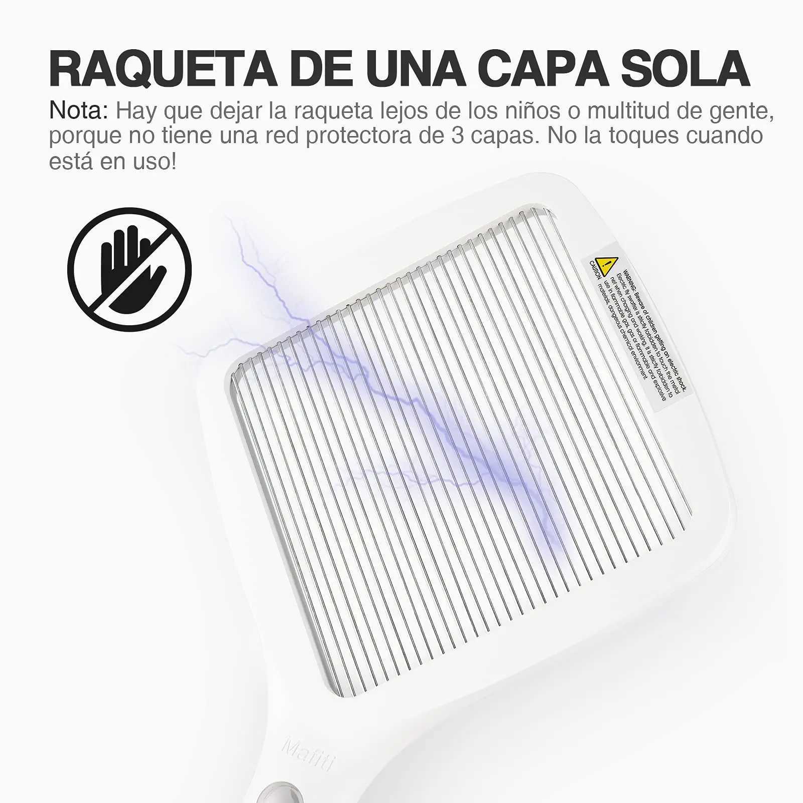Mafiti Swatter Powerful USB Rechargeable Fly Killer Trap Zapper Mosquito Killing Purple Lamp Seduction High Quality Sleep Tool Y240810