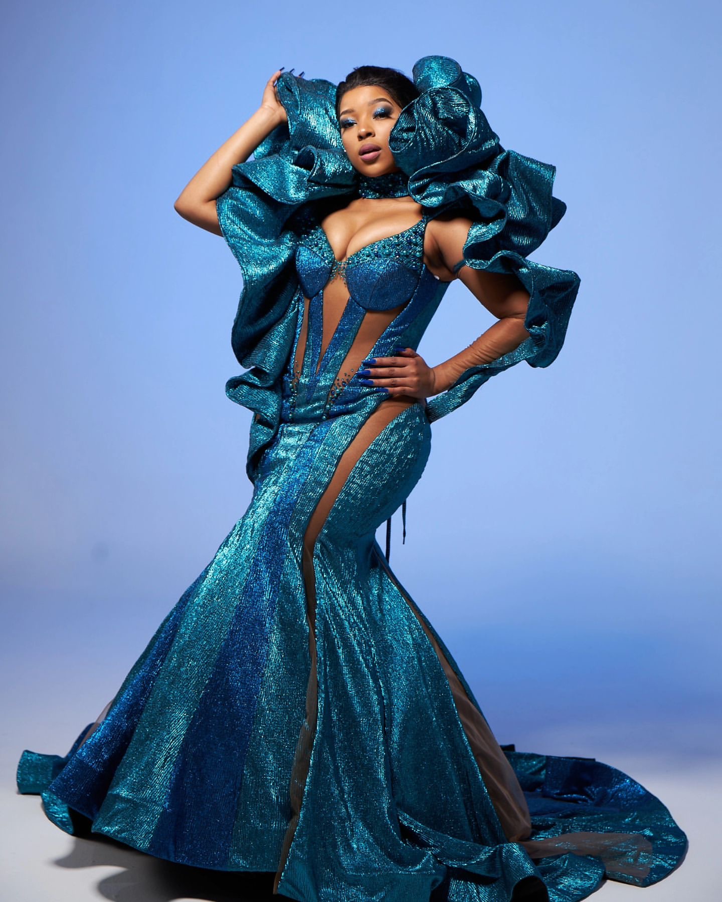 2024 Plus Size Navy Mermaid Prom Dress Satin Promdress Stylish Crystals Evening Formal Party Second Reception Birthday Engagement Gowns Dresses ZJ665
