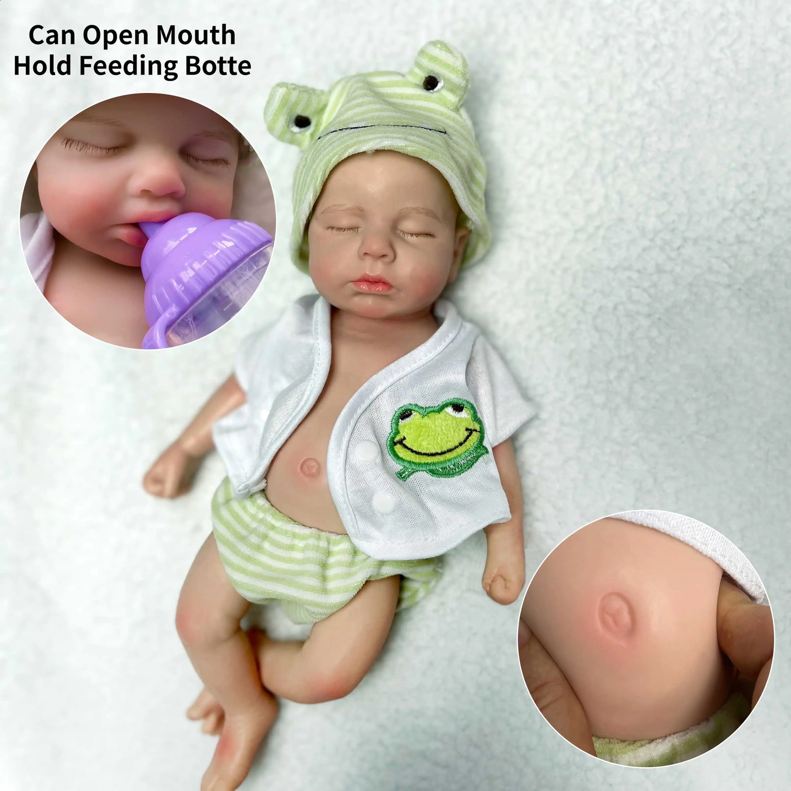Loulou Can Open mouth Reborn Doll Baby Full Body Soft Silicone Bebe Doll Boy And Girl For Choose 240806