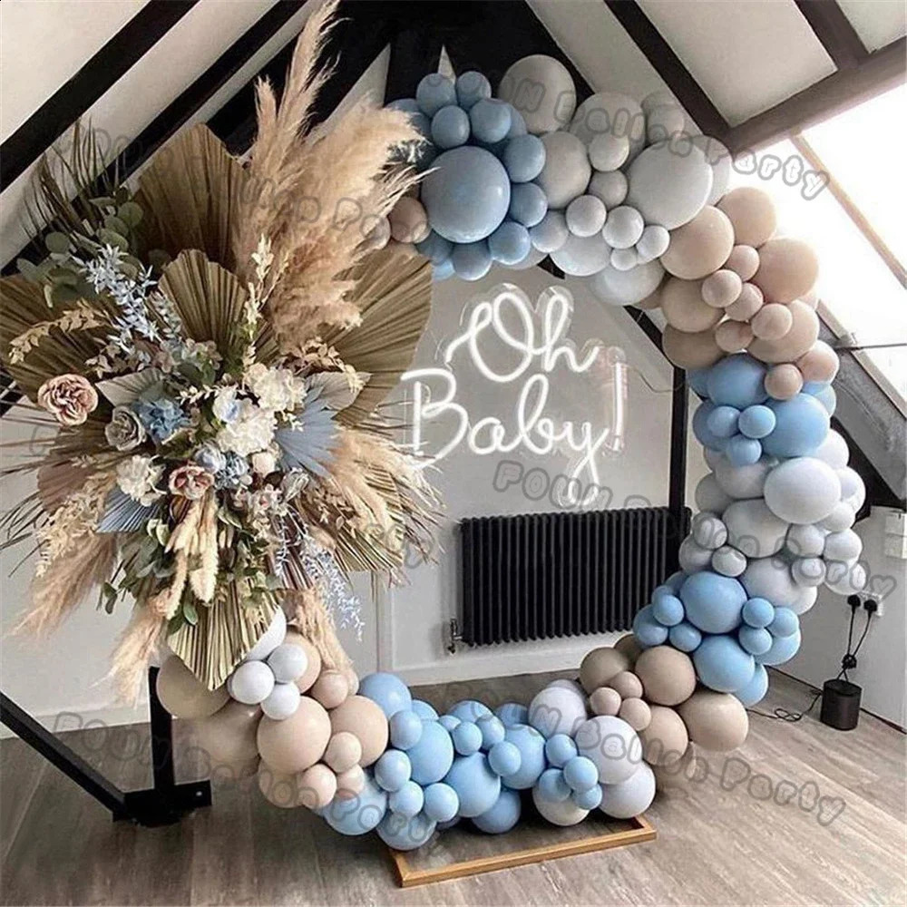 Boy Birthday Party Balloons Garland Arch Kit Maca Blue Latex Ballon Birthday Baby Shower Decoration Marry Wedding Decor Supplies 240809