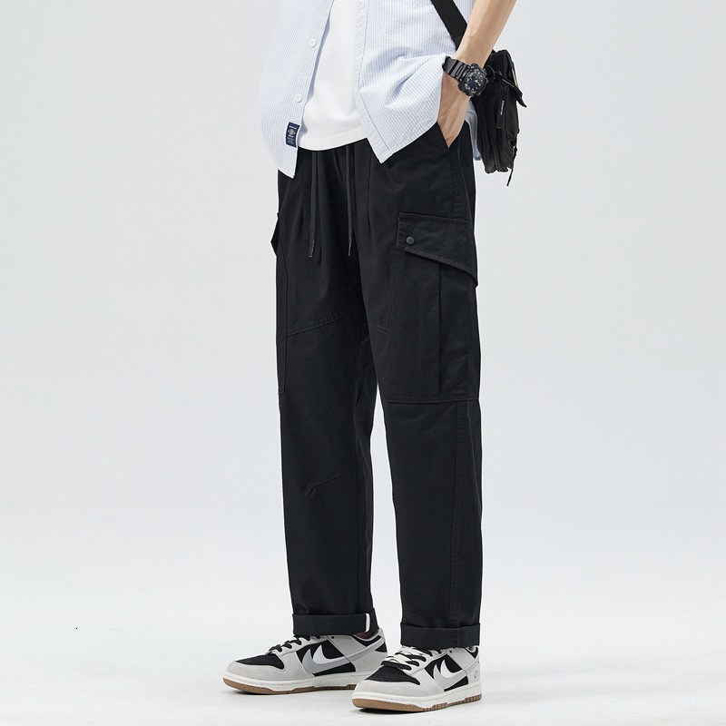 Work Pants for Men Trendy and Fashionable Loose Straight Leg Pants Spring and Summer Loose Sports Pants Trendy style Pure Cotton Casual Pants