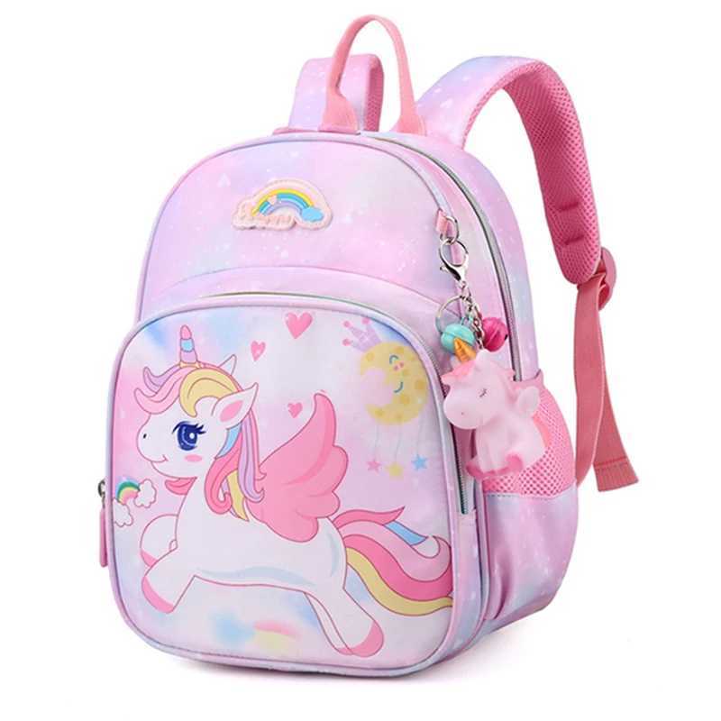 New Unicorn Backpack For Girls Cartoon Pink Princess School Bags Kids Satchels Kindergarten Bookbag Mochila Infantil Escolar Y240809