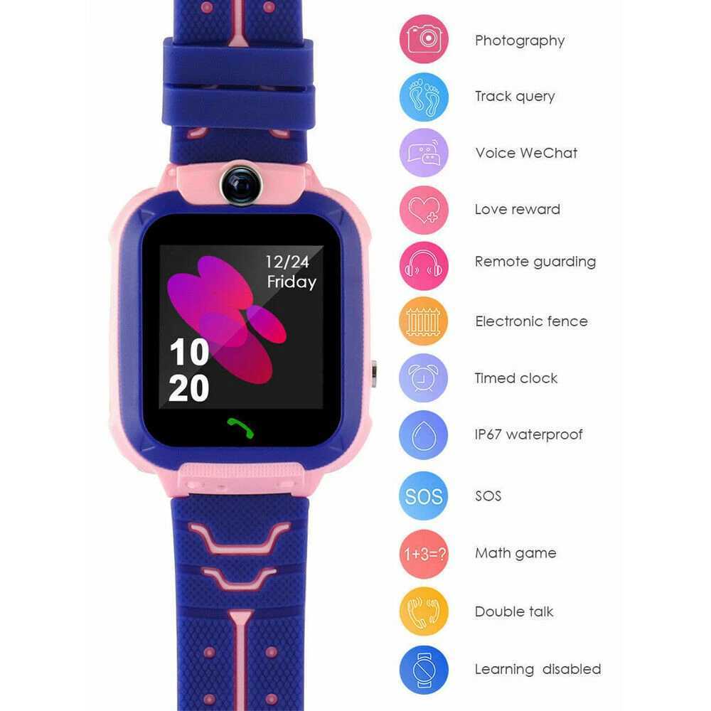 Q12 Kids Smart Call Phone Watch Waterproof Mother Children GPS Monitor Boy Girls SOS Child Sports Digital Watches Tracker Y240809