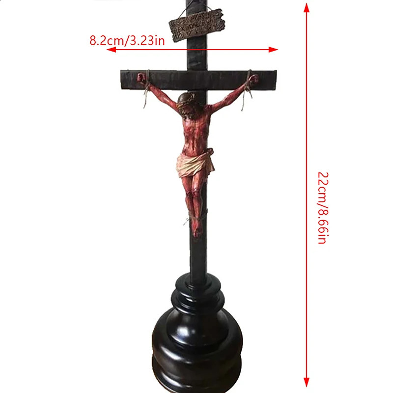 Crucifix Statue Jesus Cross Resin Statue Christ Figure Catholic Religious Accessories Church Decoration Hang Wall Decor for Part 240809