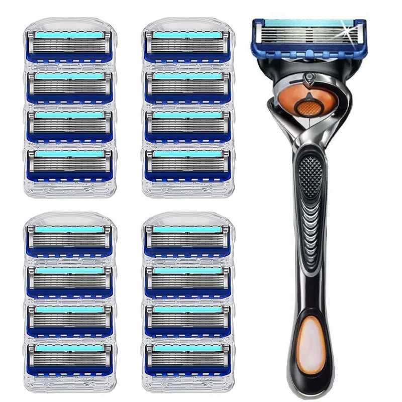2024 Black/Blue Mens Classic Manual Shaver Retro Washed Shaver Blade Sharp Blade Anti Scratch Five Layer Shaver W240809