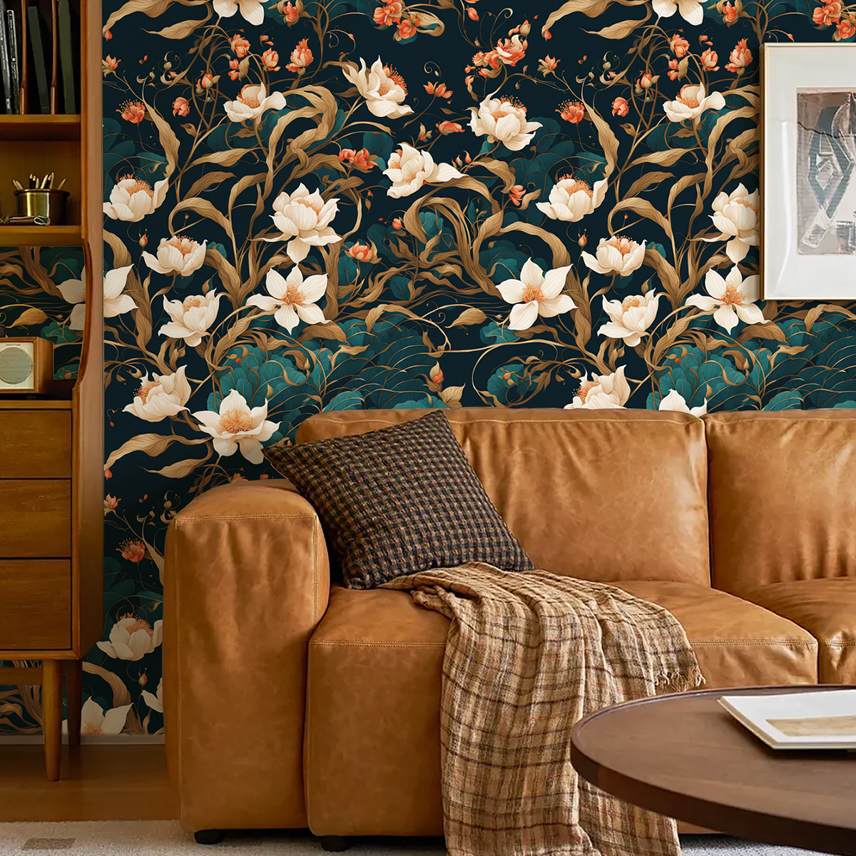 wallpaper green plants floral patterns retro personalized watercolor style waterproof and moisture-proof home decoration Wallpaper and wall stickers