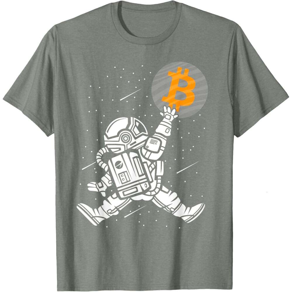 2025S Fashion Designer T Shirt For Mens Bitcoin Shirt Funny HODL BTC Astronaut Crypto Trader T Shirt Shirts Tshirt Graphic Tee Casual Tops Clothes Sho