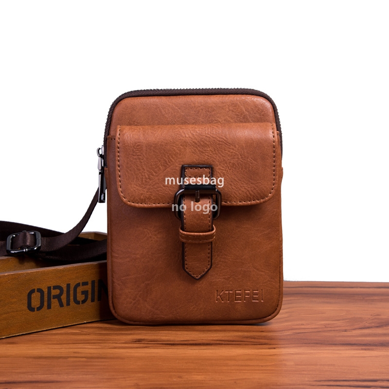 New men's waist pack crossbody small bag shoulder bag Wear belt bag mobile phone bag vertical hanging bag cross-border