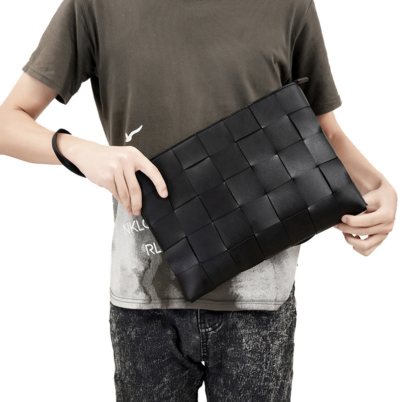 Hand bag men new woven men's hand bag Korean version of fashion casual mobile phone bag male bag factory direct supply