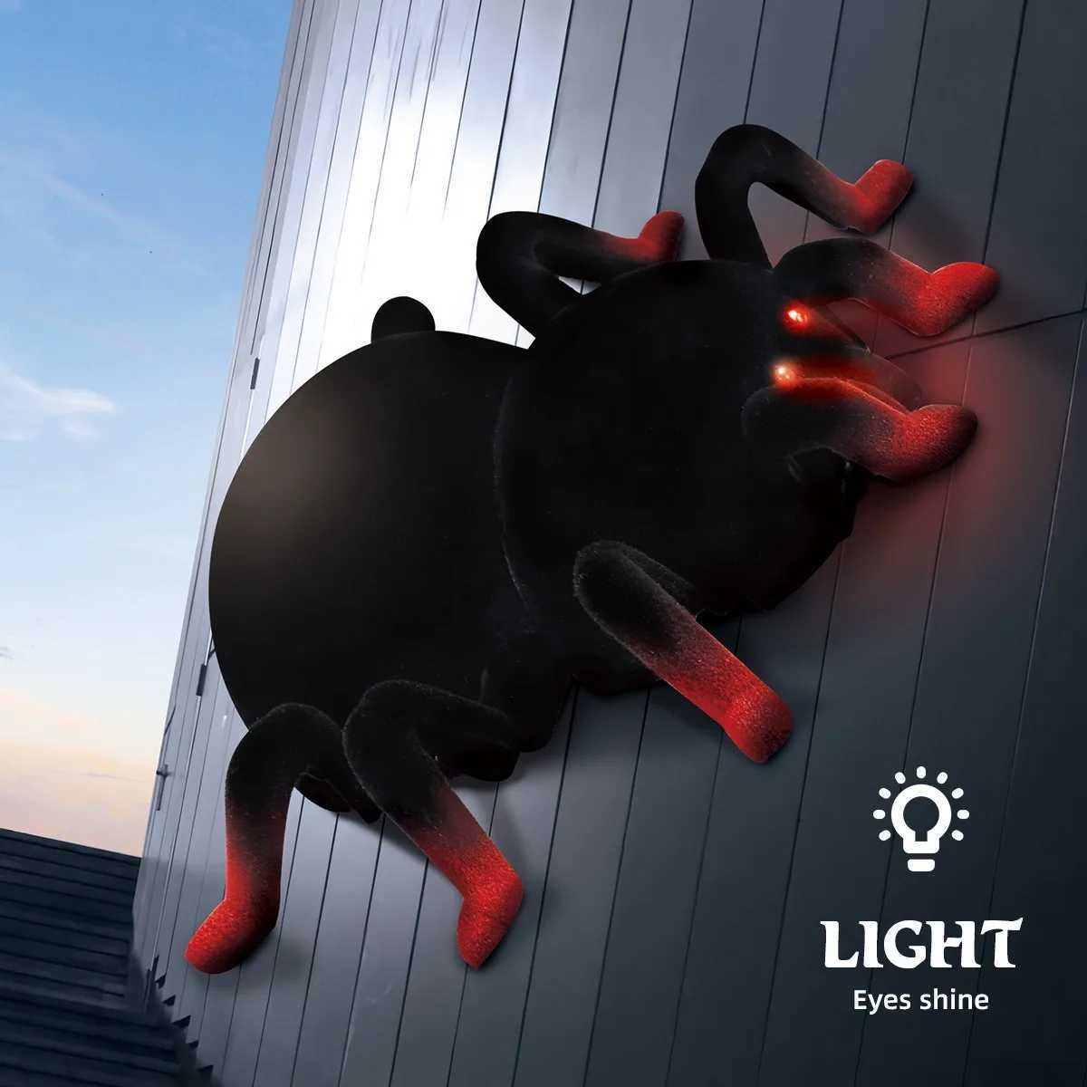 Realistic Wall-Climbing Remote Control Spider Toy with LED Light for 6+ Boys Girls RechargeableHalloween Spoof GiftsY240810