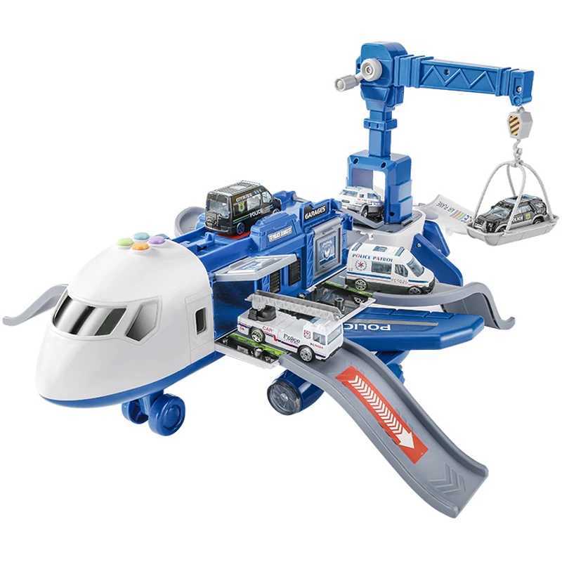 New Deformation Music Simulation Track Inertia Toy Aircraft Large Size Passenger Plane Kids Airliner Toy Car for Childrens Gift Y240809