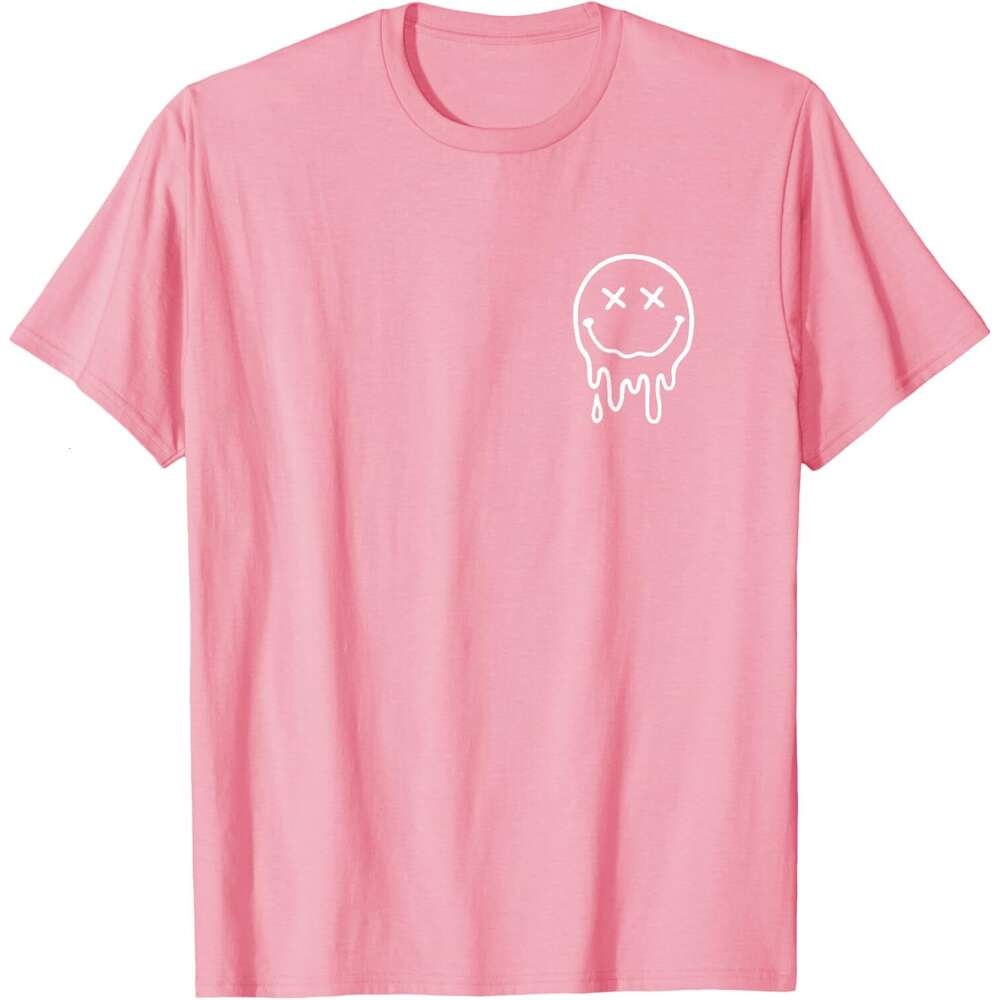 T shirt for Mens Cute X Eyes Melting Happy Melted Dripping Smile Face T-Shirt Shirts Tshirt Graphic Tee Casual Tops Clothes Short sleeve