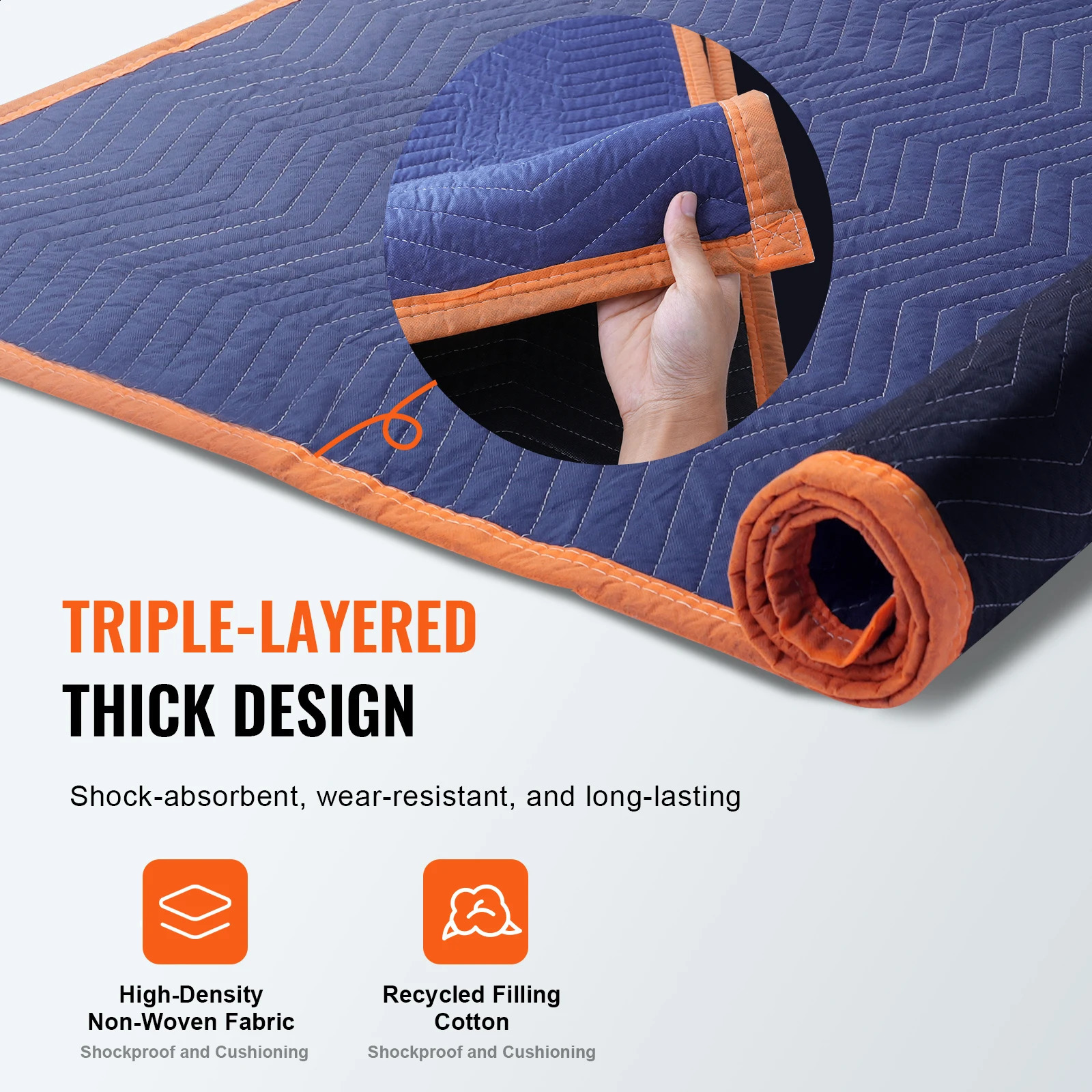 VEVOR 35/65 lbs mobile blanket 12 packs of 80 x 72 packaging blanket for heavy-duty mobile mats used to protect furniture and equipment 240809