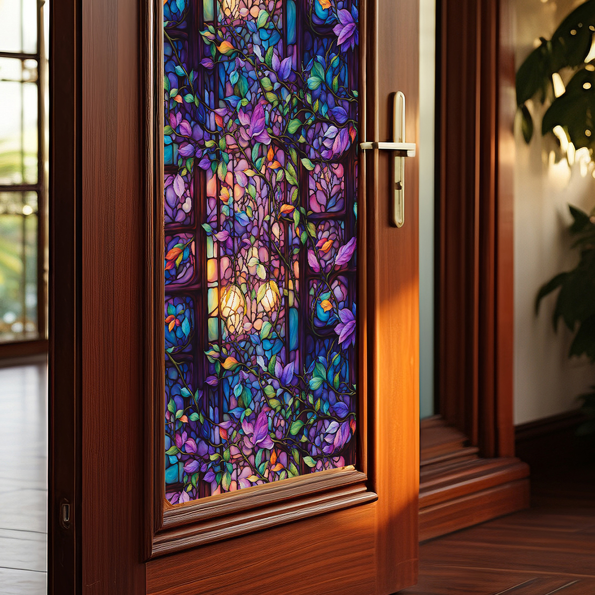 Suitable for home bathroom doors and windows 3D colored glass film glass stickers