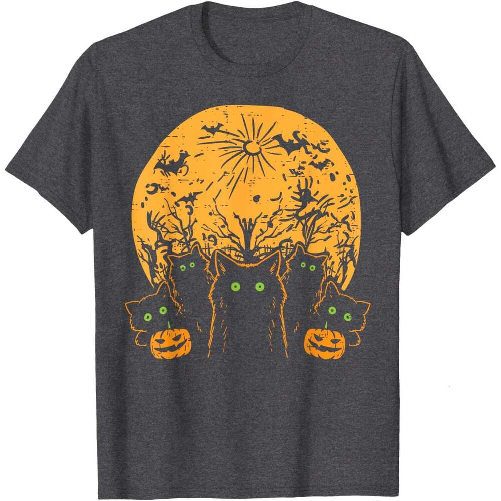 2025S Fashion Designer T Shirt For Mens Black Cats Full Moon Halloween Animal Pet Men Women Kids T Shirt Shirts Tshirt Graphic Tee Casual Tops Clothes