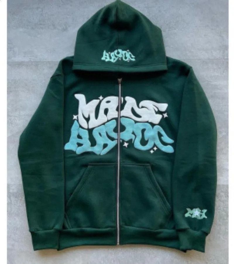 Y2K Hoodie Hip Hop Letter Print Oversized 5XL Zipper Hooded Sweatshirt Men Women Harajuku Rock Punk Jacket Coat Streetwear 240810
