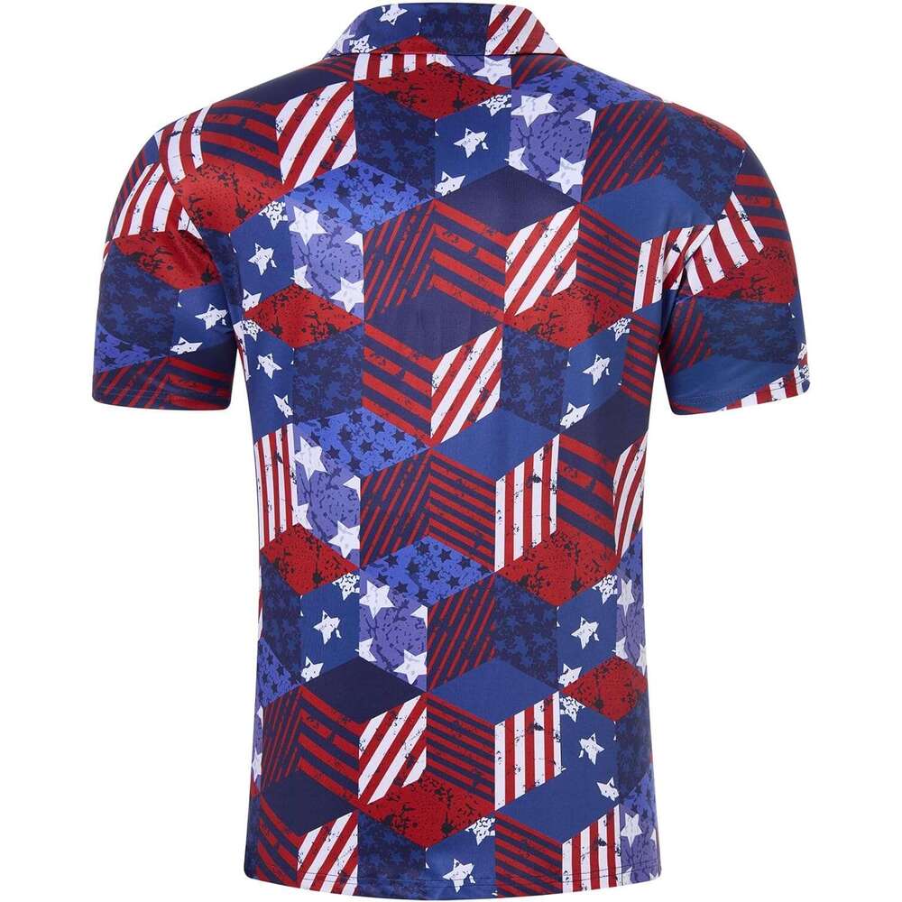 Fashion Mens Polo shirt Mens American Flag Golf Shirts 4th of July USA Patriotic Short Sleeve Polos shirts tshirt Casual tops summer clothes Short sle