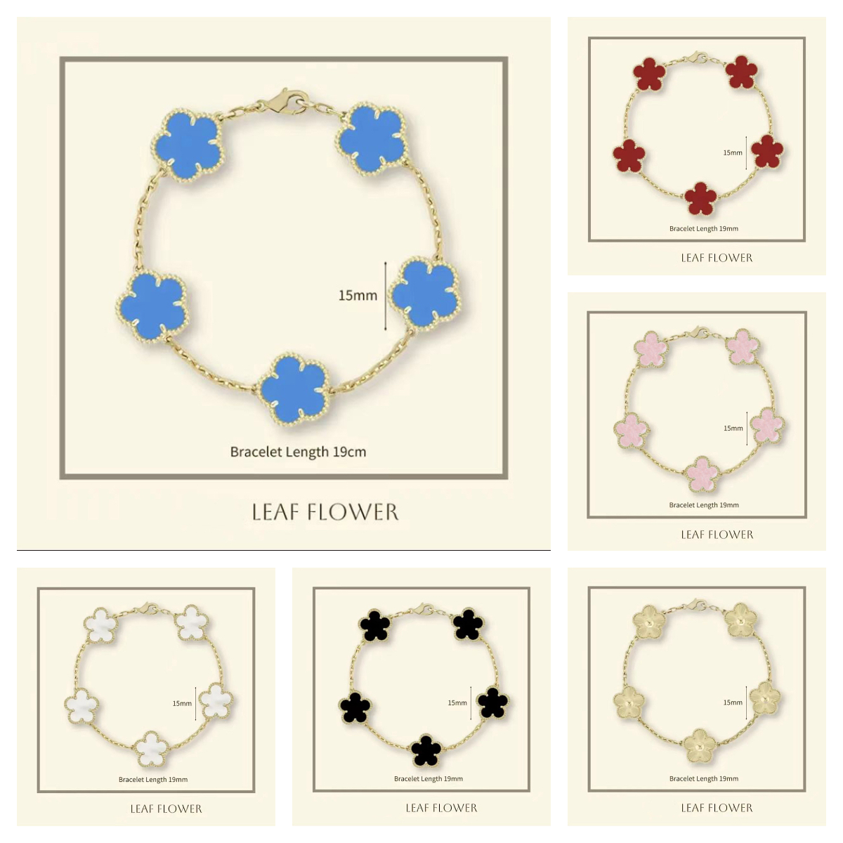 clover bracelet jewlery designer for women 5 flower 18k gold plated stainless steel jewlery diamond bracelet lucky charm bracelet designer jewelry woman gift mammy