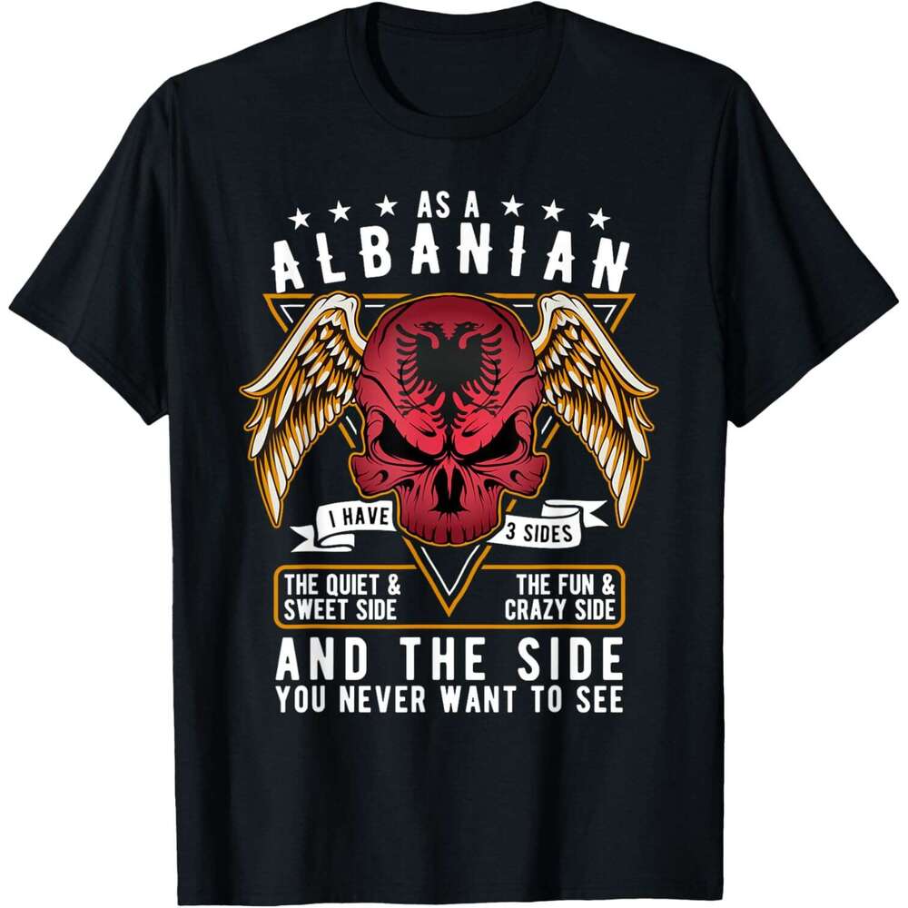 25ss Casual T shirt for Mens Shirt Albania Flag Skull Albanian Roots Heritage T-Shirt Shirts Tshirt Graphic Tee Tops Clothes Short sleeve Free shippin