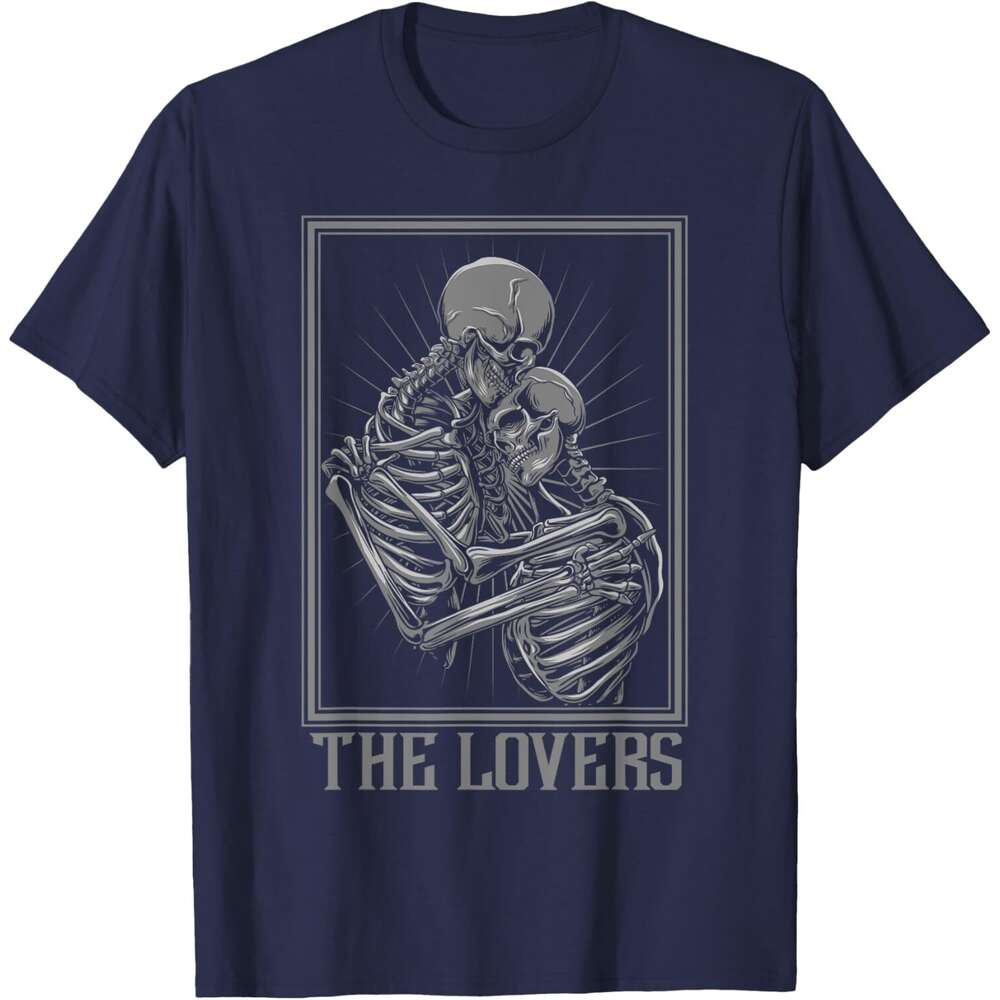 T shirt for Mens Tarot Card Shirt The Lovers Skeleton Goth Halloween Witch T-Shirt Shirts Tshirt Graphic Tee Casual Tops Clothes Short sleeve 2025