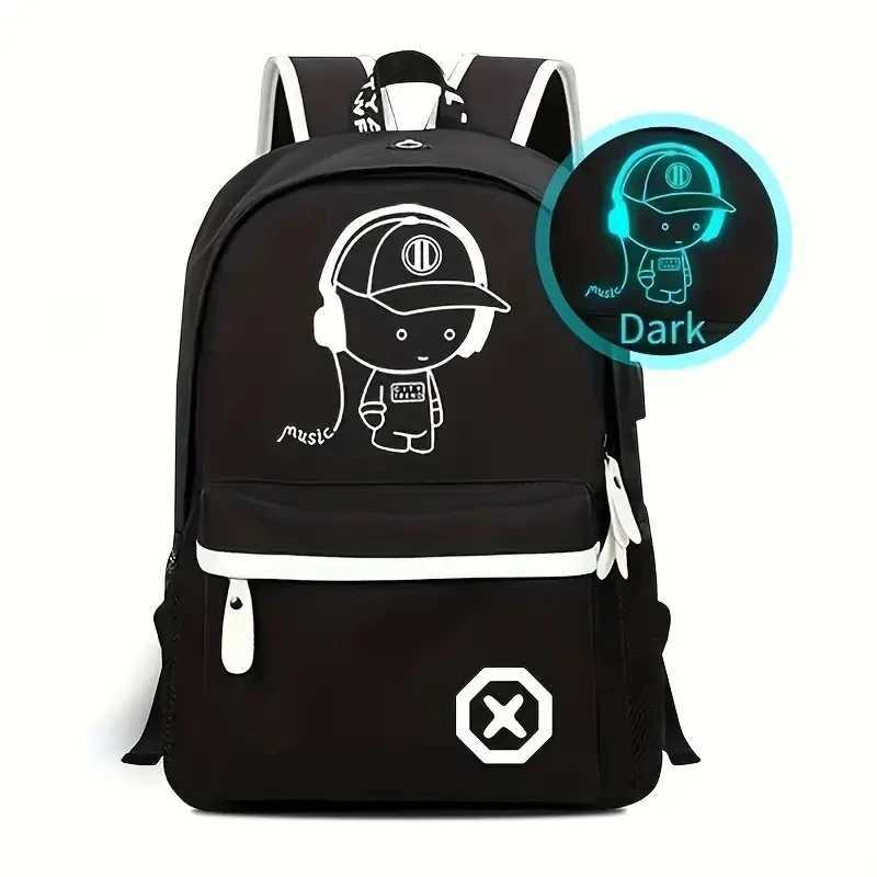 Children Backpack School Bags For Boy Girls Anime Luminous School Backpack Kids Waterproof Book Bag USB Charging SchoolBag Gift Y240809