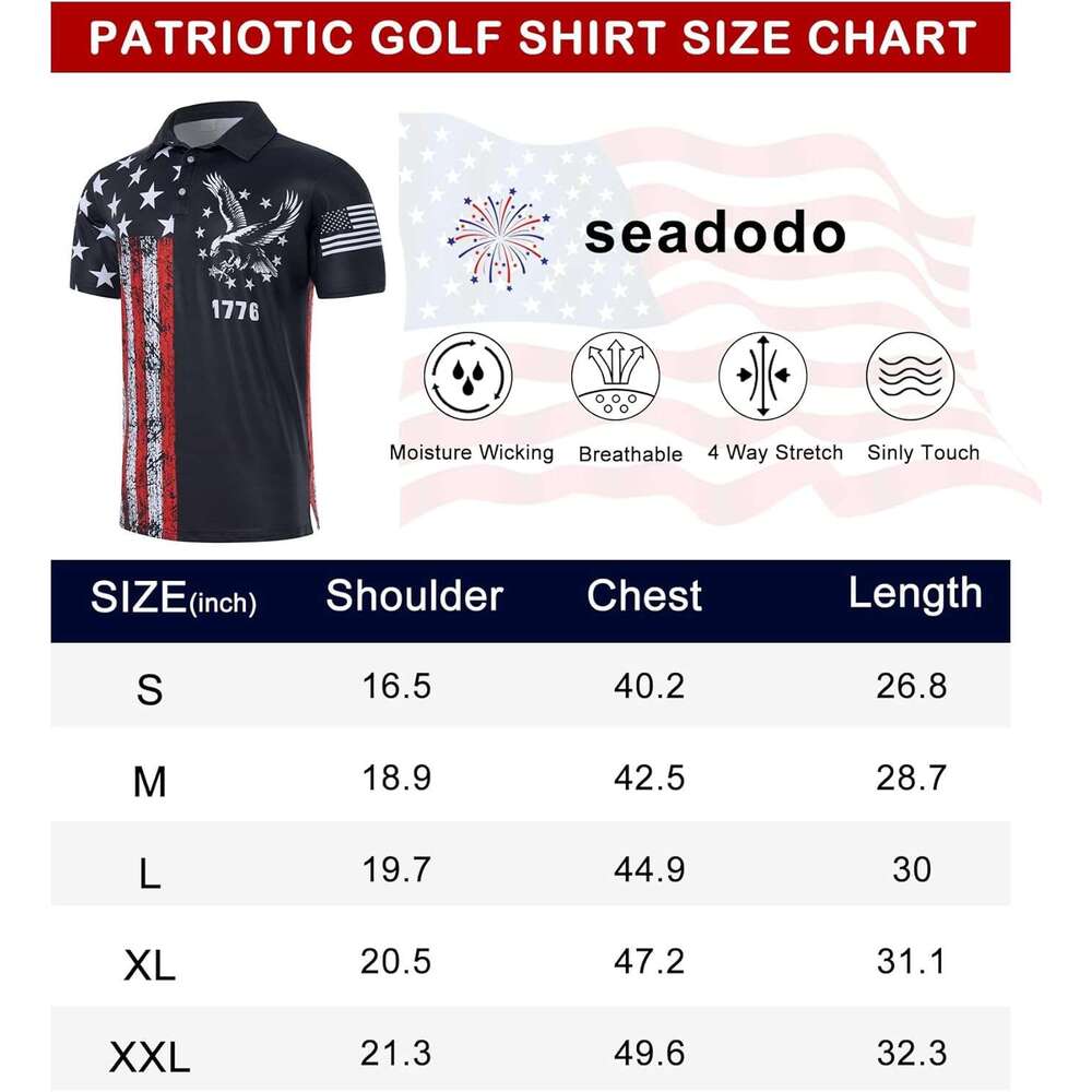 Fashion Mens Polo shirt American Flag Golf Shirts 4th of July Shirt Dry Fit USA Patriotic Short Polos shirts tshirt Casual tops summer clothes