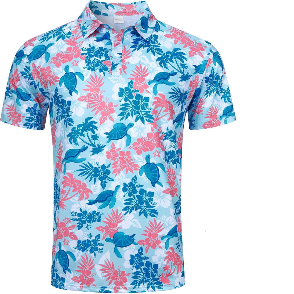 Fashion Mens Polo shirt Mens Dry Fit 3D current Print Moisture Wicking Funny Golf Shirt Polos shirts tshirt Casual tops summer clothes Short sleeve Fr