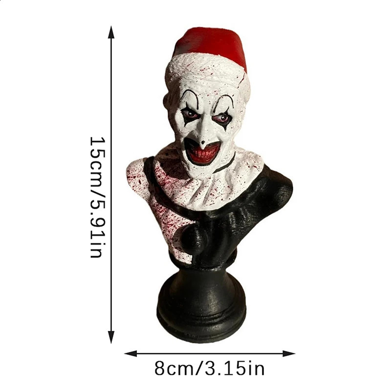 Terrifier Art The Clown Figure Horror Clown Indoor/Outdoor Garden Statue Halloween Decoration Halloween Resin Sculpture Home 240809