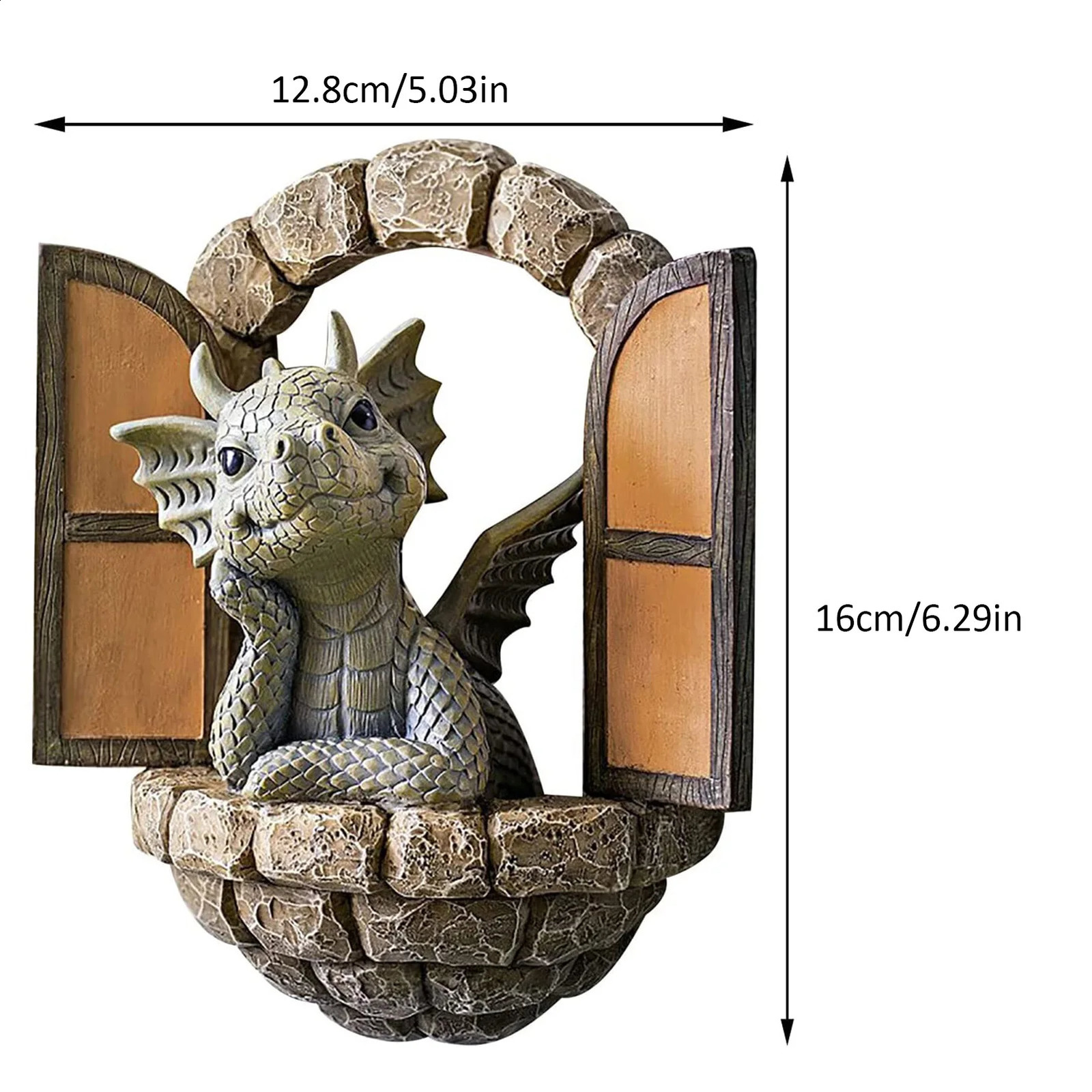 Dragon Out The Door Garden Resin Statue Outdoor Yard Art Dragon Sculpture Lawn Wall Decoration Tree Decor Ornament Garden Decor 240809
