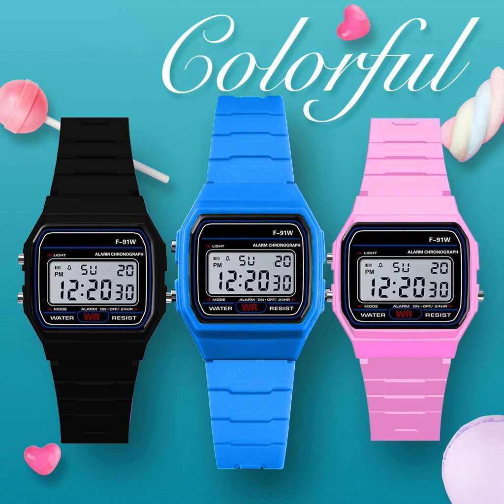 F91 Luxury Men Analog Digital Watches Kids Women Military Armys Sport LED Waterproof Wrist Children Clock relogio infantil Y240809