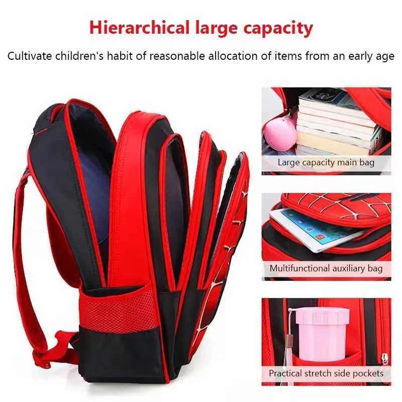 Spider King Kids Backpack Waterproof Nylon Large Capacity for 2-16 Year Olds Y240809