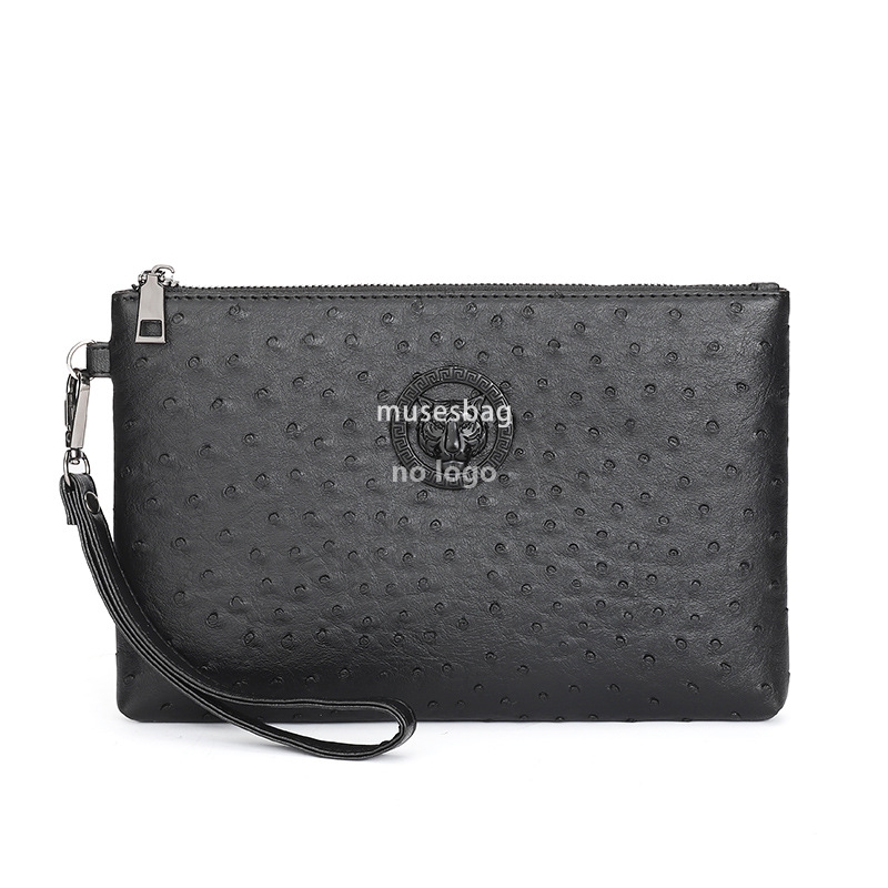 New men's clutch bag ostrich-print clutch bag men's underarm bag long wallet cross-border a piece of hair