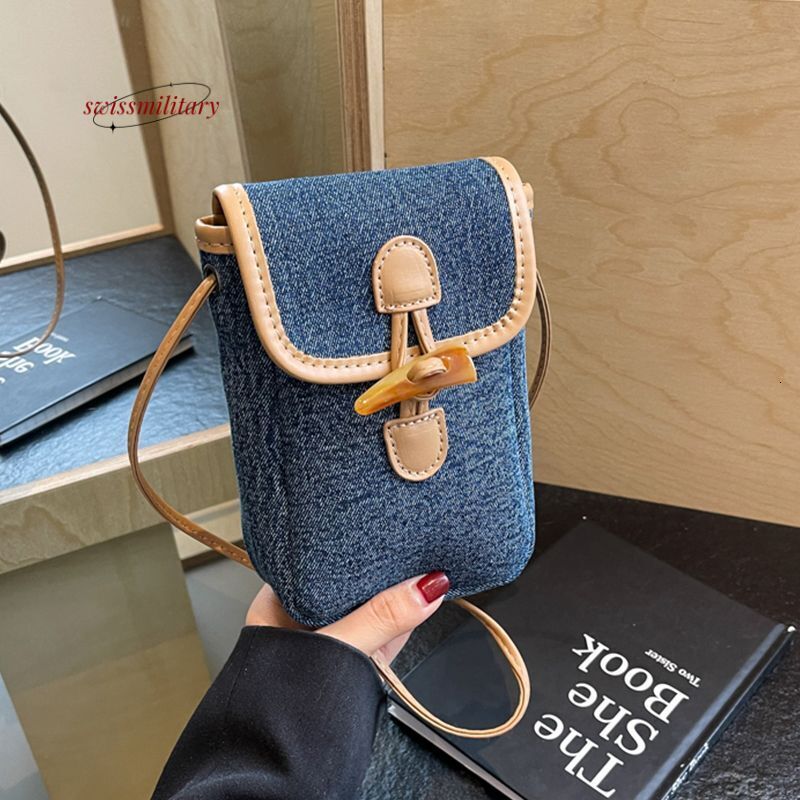 Denim 2024 New Spring and Summer Online Celebrity Shoulder Messenger Ladies Mobile Phone BagH810#22 53691