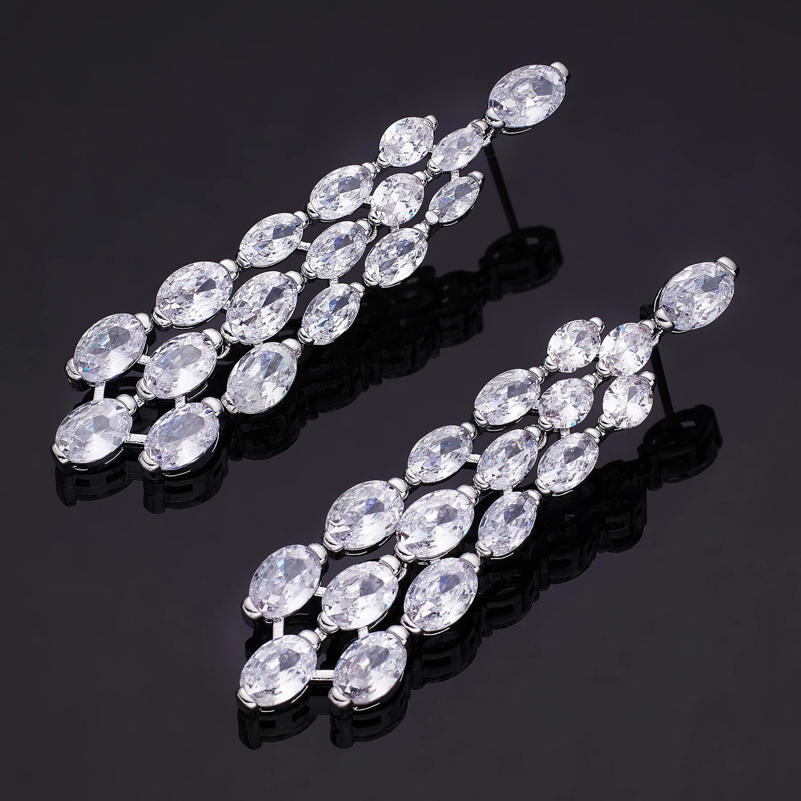 Cubic Zirconia Choke Ring 2-piece Womens Necklace and Earrings Bridal Jewelry Set Nigeria Wedding 240805