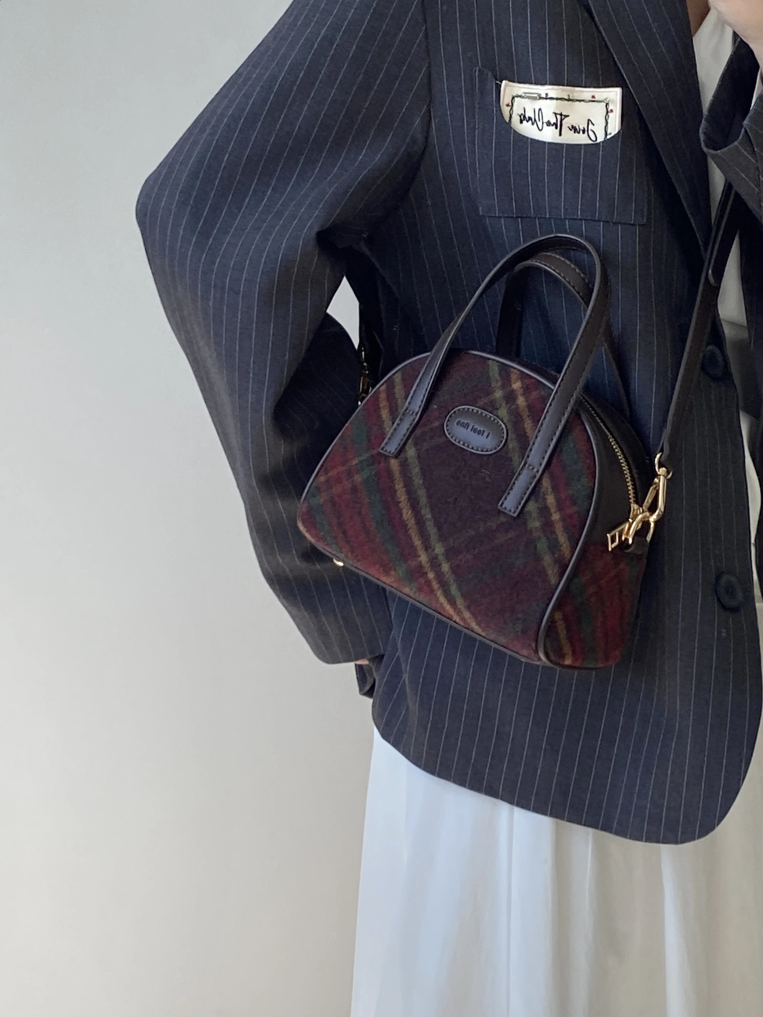 Retro Plaid Womens Shoulder Bags Casual College Girls Small Tote Handbags Simple Vintage Female Messenger Bag Purse Clutch 240810 62e0