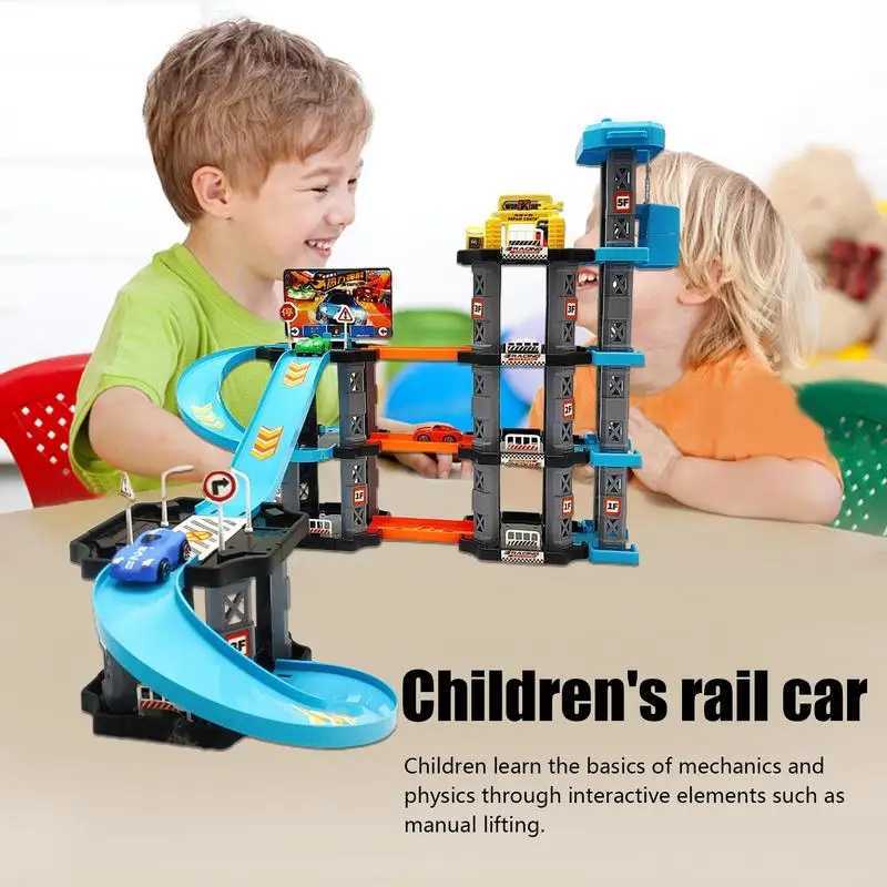 Parking Garage Toy Race Car Ramp Track Toy Playset Preschool Car Games Vehicle Playsets Christmas Birthdays Gifts For Boys Girls Y240809