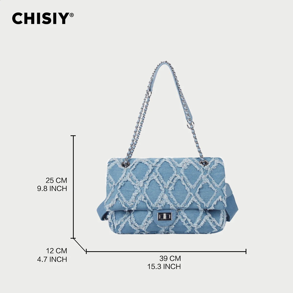 CHISIY original handmade running series Lingge chain large capacity commuting shopping shoulder bag Valentines Day gift 240809