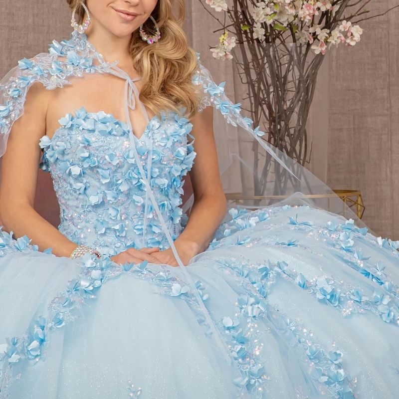 Shiny Quinceanera Dresses Ball Gown With Cape Beads Sequins Lace Appliques wer Birthday Sweet 16 Dress Vestidos 15 De