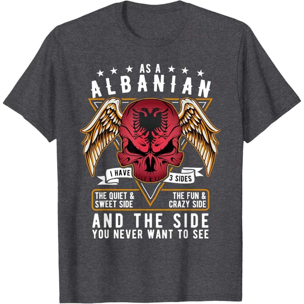 25ss Casual T shirt for Mens Shirt Albania Flag Skull Albanian Roots Heritage T-Shirt Shirts Tshirt Graphic Tee Tops Clothes Short sleeve Free shippin