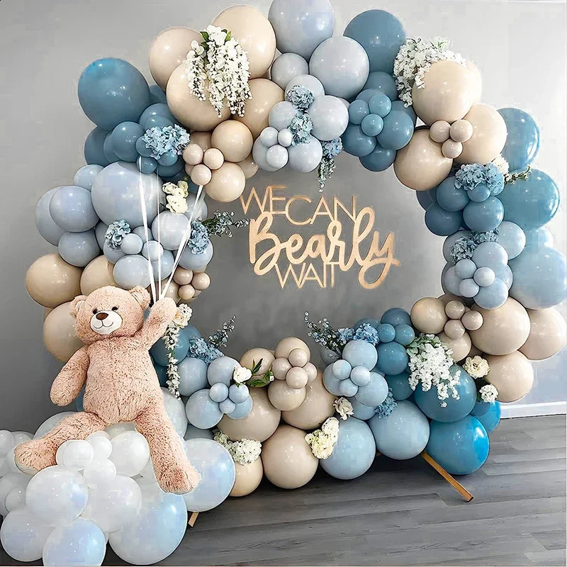 Boy Birthday Party Balloons Garland Arch Kit Maca Blue Latex Ballon Birthday Baby Shower Decoration Marry Wedding Decor Supplies 240809