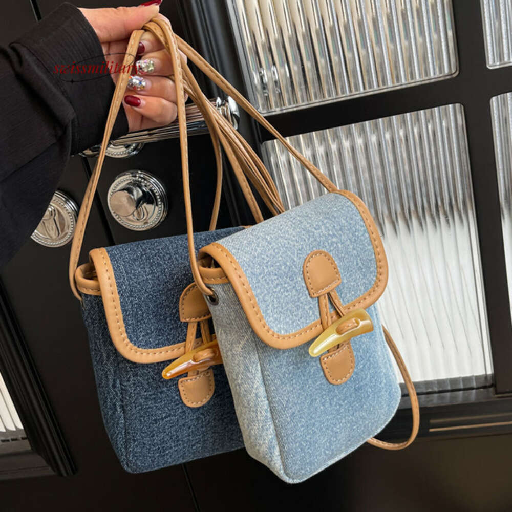 Denim 2024 New Spring and Summer Online Celebrity Shoulder Messenger Ladies Mobile Phone BagH810#22 53691