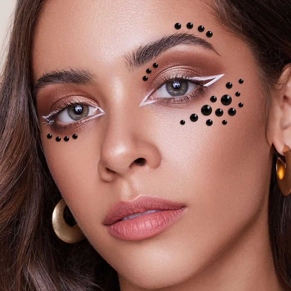 Colorful Makeup Festival Jewels Nail Gems Diamonds Adhesive Glitters for the Rhinestone Face Temporary Tattoos Body Stickers Y240809
