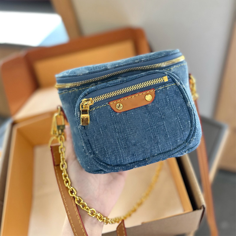 Designer Blue Denim Mini Waist Bags