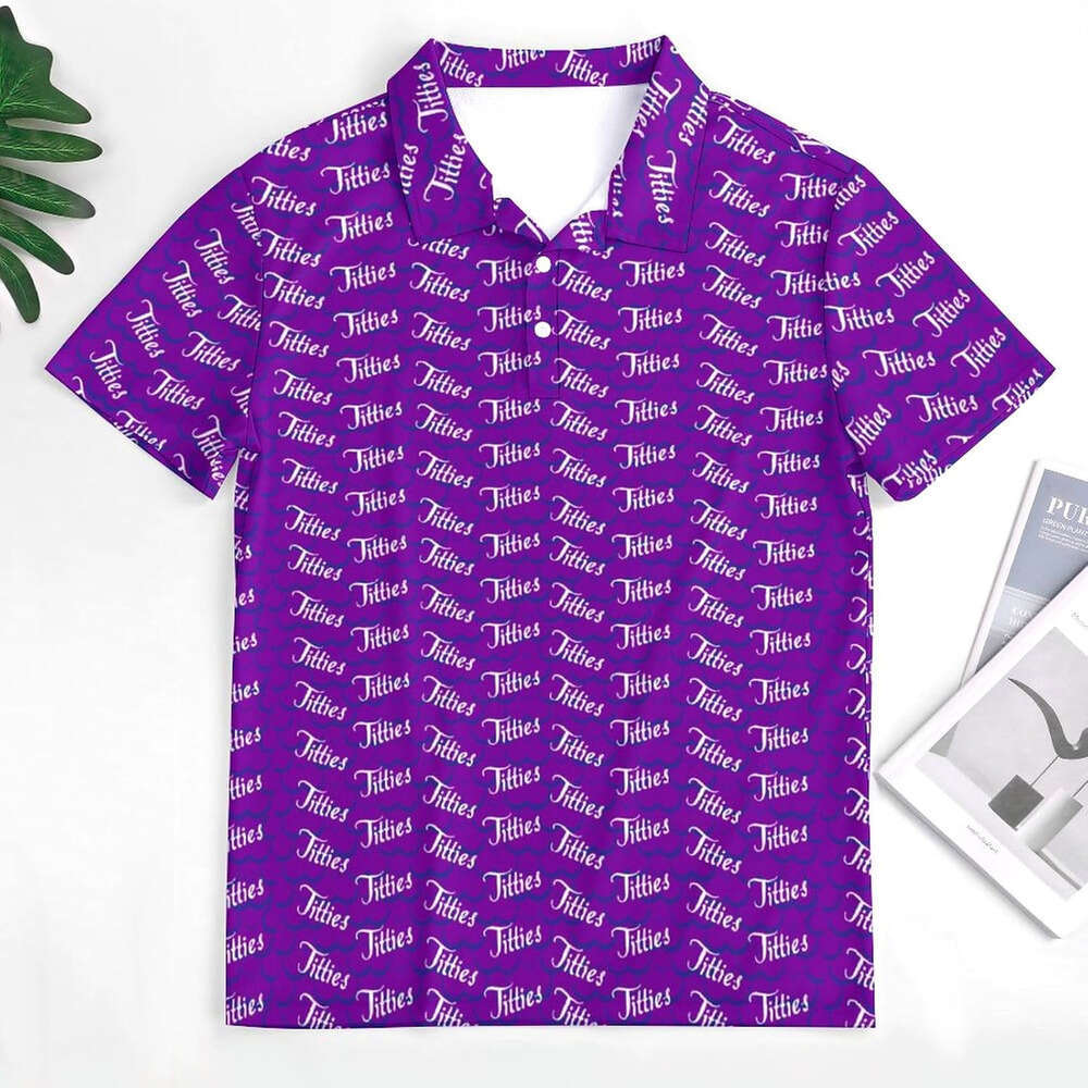 Fashion Mens Polo shirt FunnyTrendy printing Performance Polo Short Sleeve Dry Fit 4-Way Stretch Golf Shirts for Men Casual tops summer clothes Short 